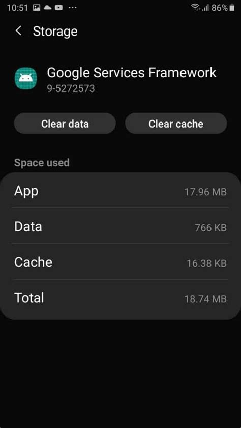 3. Clear Google Service Framework Cache