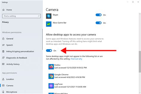 3. Configure Windows Camera Privacy Settings