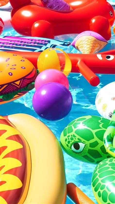 3. Cute beach floaties iPhone wallpaper