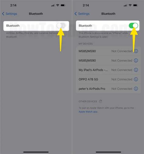 3. Disable and enable iPhone Bluetooth