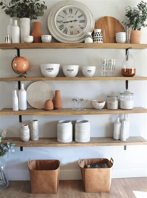 3. Display tableware on open shelving in layers