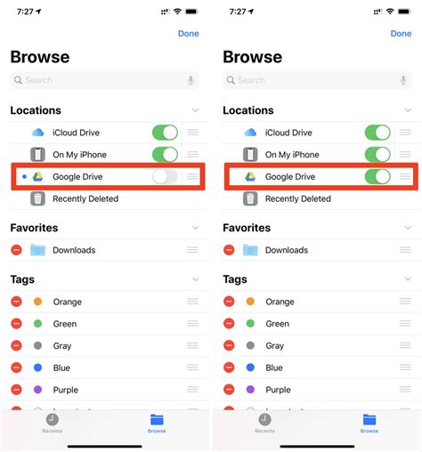 3. Enable Google Drive in Files