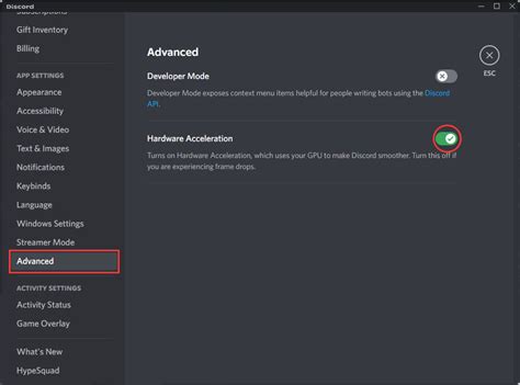 3. Enable Hardware Acceleration in Discord