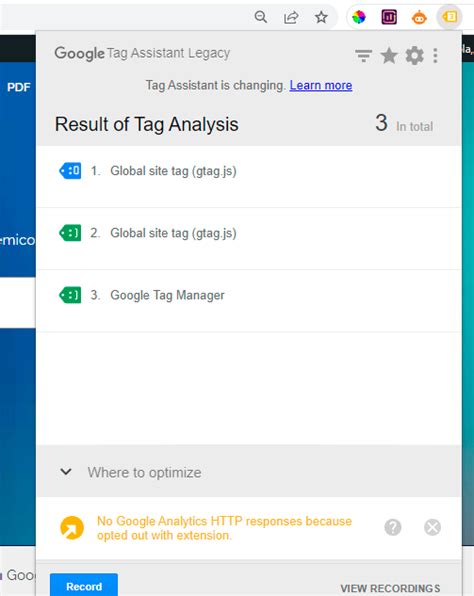 3. Google Tag Assistant