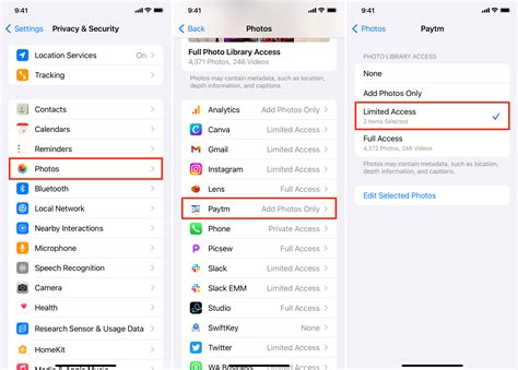 3. How to Limited Photos Library Access for Selected App