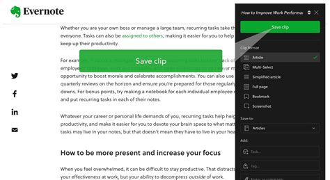 3. Maintain Notes and Clips: Evernote Web Clipper