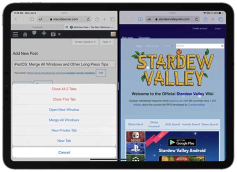 3. Merge all windows on iPad