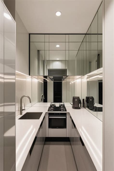 3. Reflect light with a mirrored backsplash