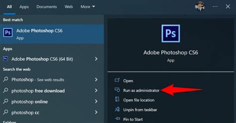 3. Run Photoshop With Admin Rights