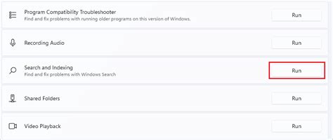 3. Run Search and Indexing Troubleshooter