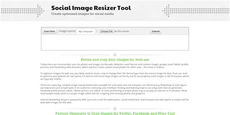 3. Social Image Resizer Tool