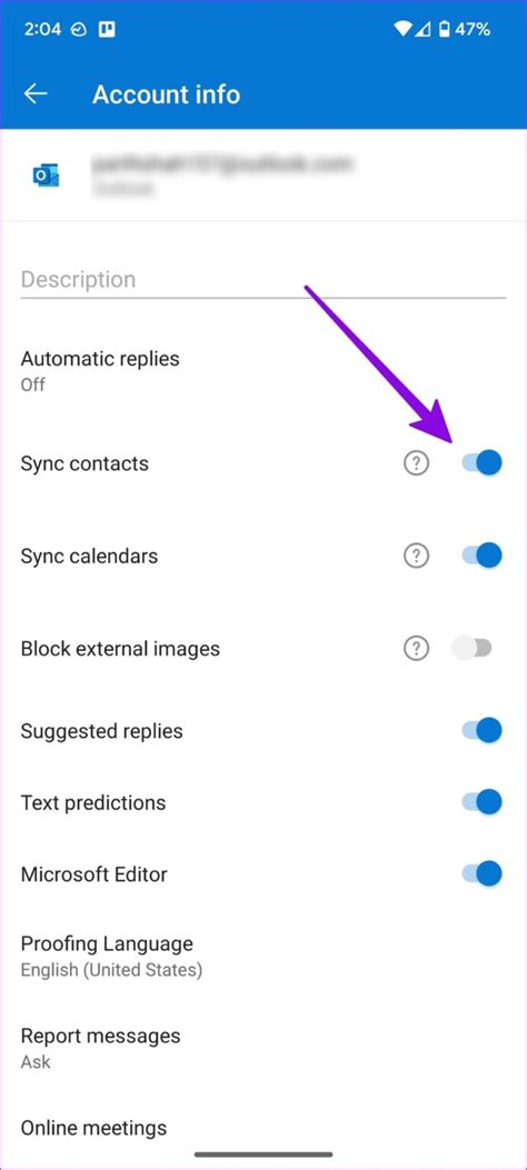 3. Sync Phone Contacts With the Outlook App