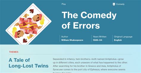 3. The Comedy Of Errors