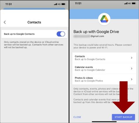 3. Transfer contacts from iPhone to Android using Google Drive