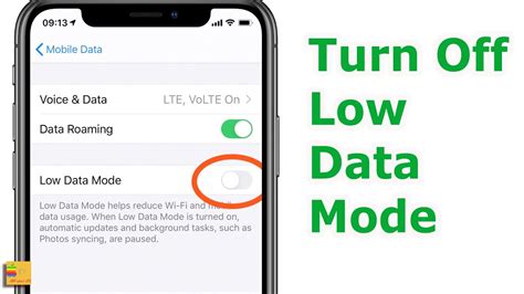 3. Turn off Low Data Mode