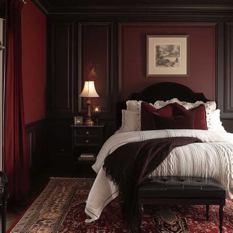 3. Use subtle red trimmings in a bedroom