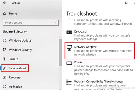 3. Use the Network Adapter Troubleshooter