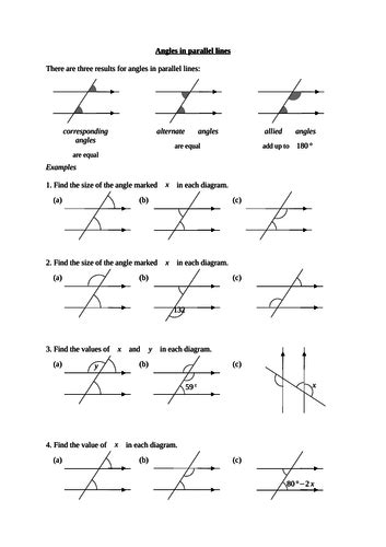 3.2 angles and parallel lines worksheet answers pdf