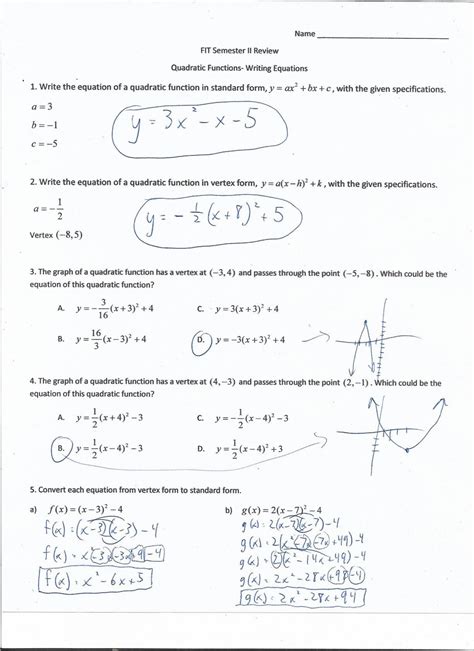 Features Of Functions Worksheet Answer Key —
