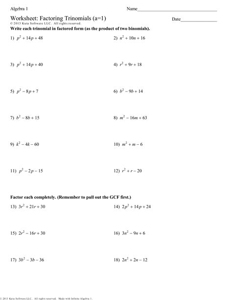 3.3 factoring practice problems for notes