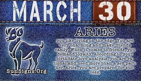 March 30 Zodiac Horoscope Birthday Personality
