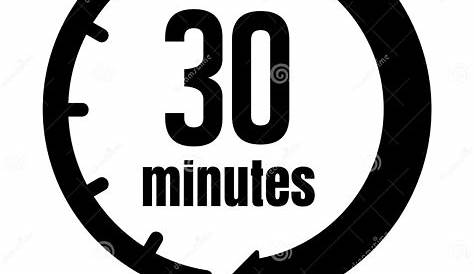 30 Minutes Clock Icon The Vector Isolated On Transparent