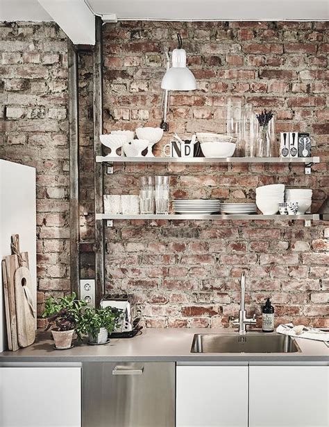 30 super practical and really stylish brick kitchen backsplashes in