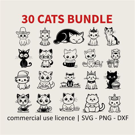 Download 30 Cats Designs Bundle DXF Files