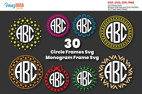 Download 30 Circle Frames Monogram Svg Bundle Commercial Use