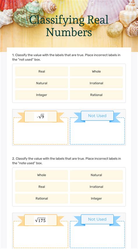 30 Classifying Real Numbers Worksheet