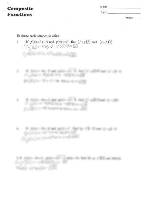 30 Composite Function Worksheet Answer Key | Education Template