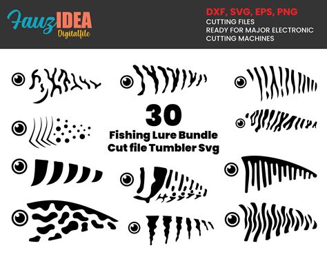 Download 30 Fishing Lure Bundle SVG Files