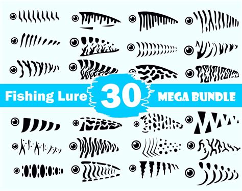 Download 30 Fishing Lure Bundle SVG Files DXF Files