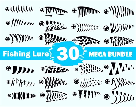Download 30 Fishing Lure Bundle SVG Printable