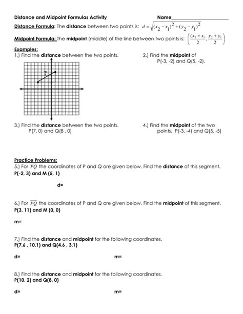 30 Midpoint And Distance Formula Worksheet