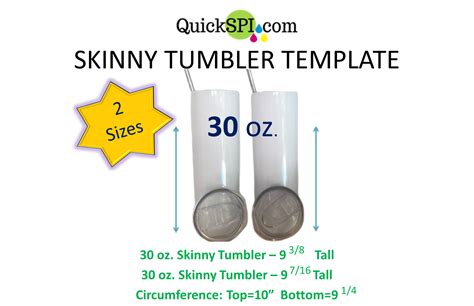 30 Oz Skinny Tumbler Template Size