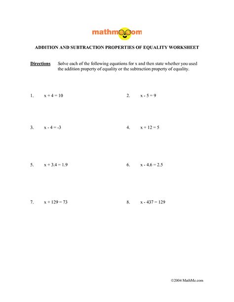 30 Properties Of Equality Worksheet | Education Template