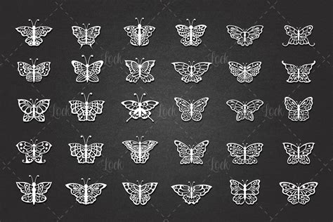 Download 30 Set Butterflies Line Art For Crafts