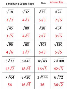 30 Simplify Square Root Worksheet