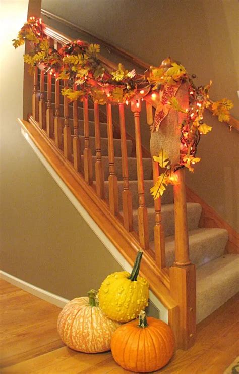 30 Cozy Fall Staircase Décor Ideas DigsDigs Halloween Halloween