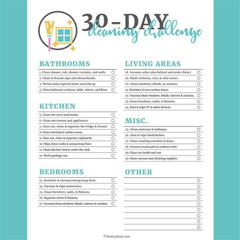 30 Day Cleaning Printable