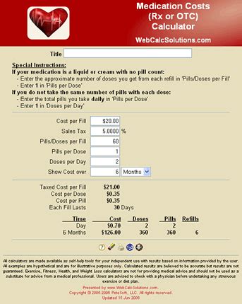 30 day refill calculator