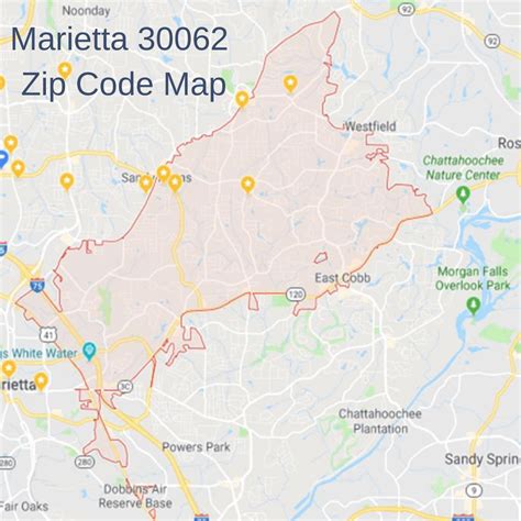 Fulton County, GA Zip Code Wall Map Red Line Style by MarketMAPS MapSales