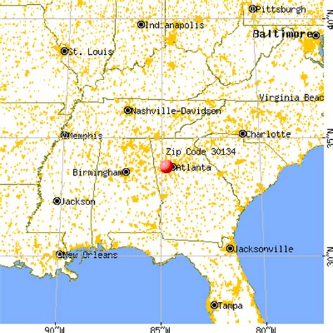 Conyers GA Zip Code Map