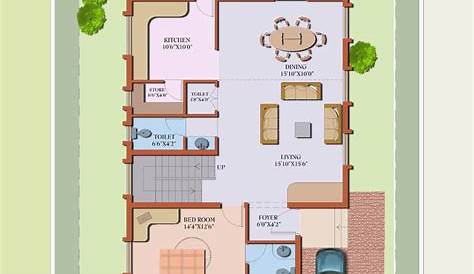 3045 South Face House Plan 22'3"X40' Single Bhk facing As Per Vastu