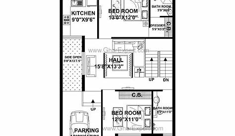 3050 Feet House Map Plan For 35 By 50 Plot (Plot Size 194