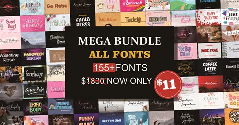 Download 309  Mega Fonts Bundle Pics Files For Crafts