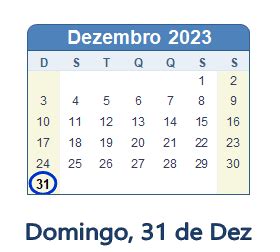 31 de dezembro 2023