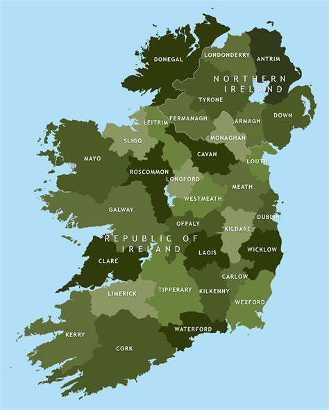 Ireland Map 32 Counties