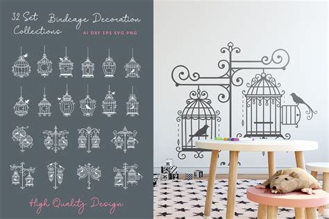 Download 32 Set Birdcage Decoration Collection Cut Files